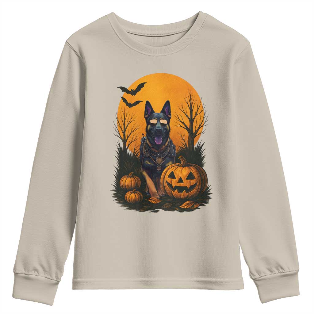 Cool German Shepherd Police Dog Celebrate Halloween Youth Sweatshirt - Wonder Print Shop