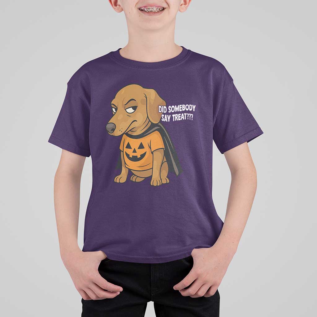 Halloween Dachshund Dog T Shirt For Kid Did Somebody Say Treat Meme - Wonder Print Shop