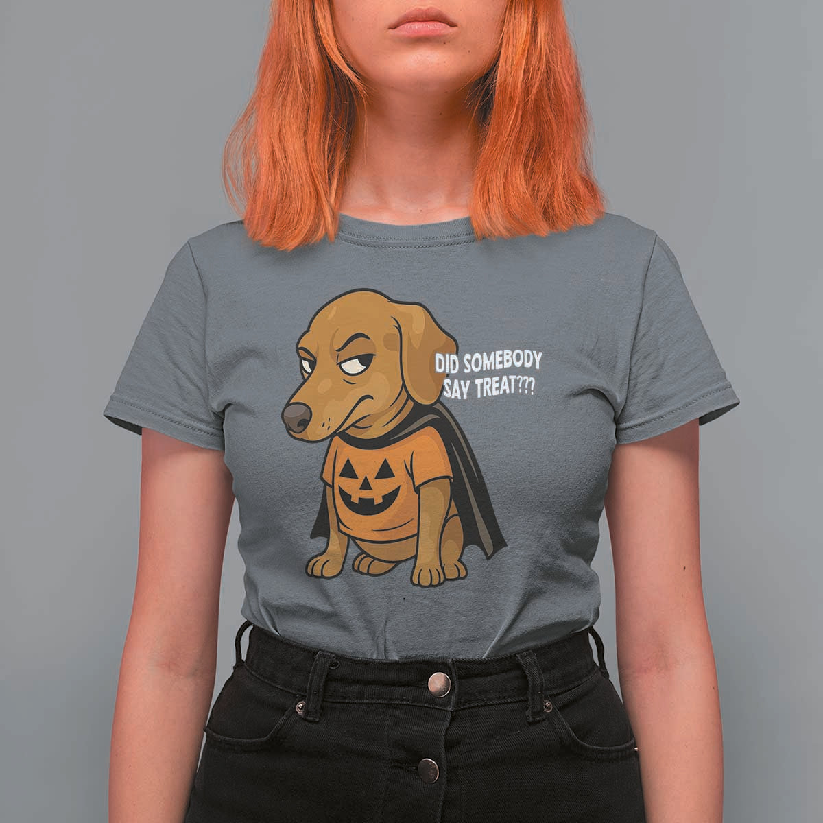 Halloween Dachshund Dog T Shirt For Women Did Somebody Say Treat Meme - Wonder Print Shop