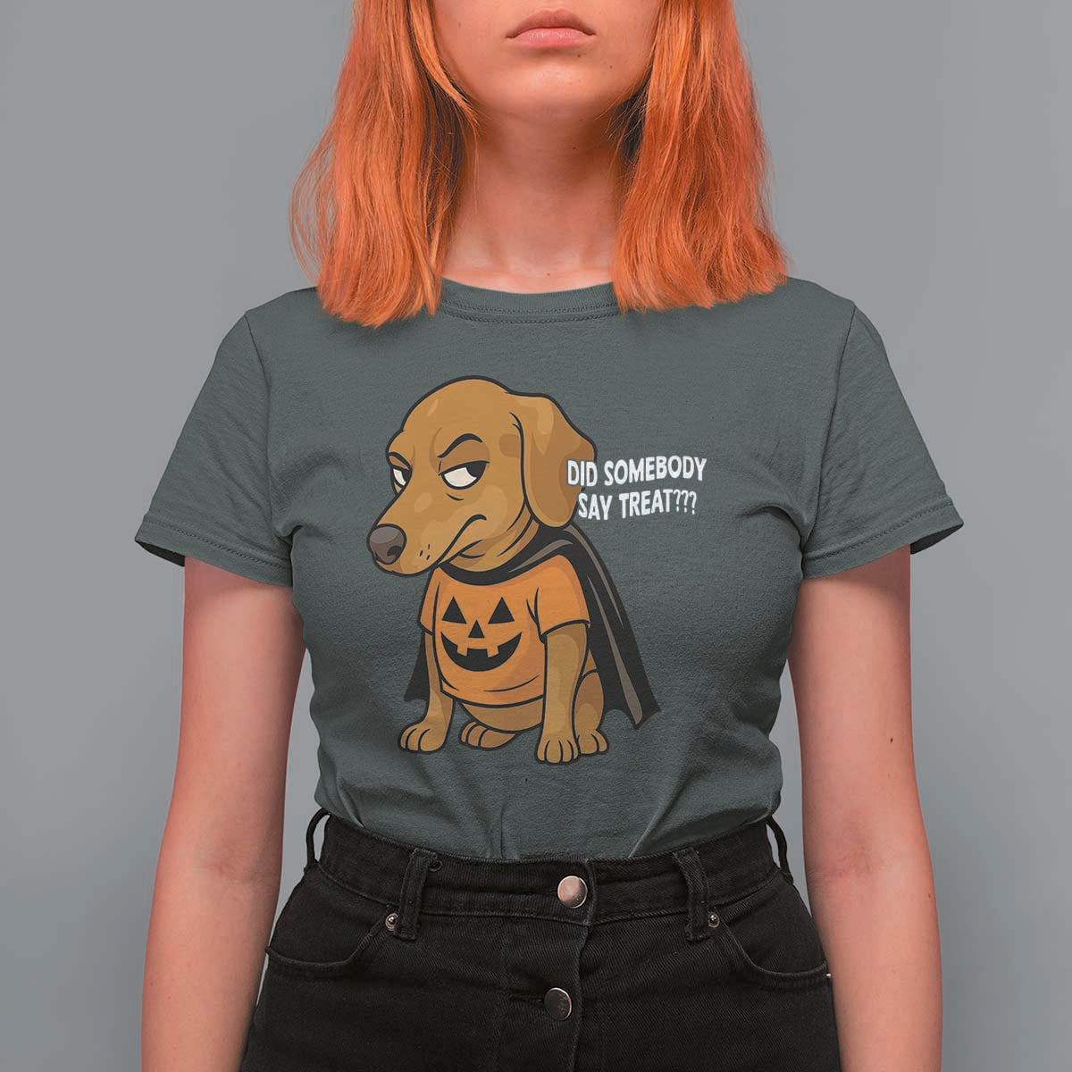 Halloween Dachshund Dog T Shirt For Women Did Somebody Say Treat Meme - Wonder Print Shop