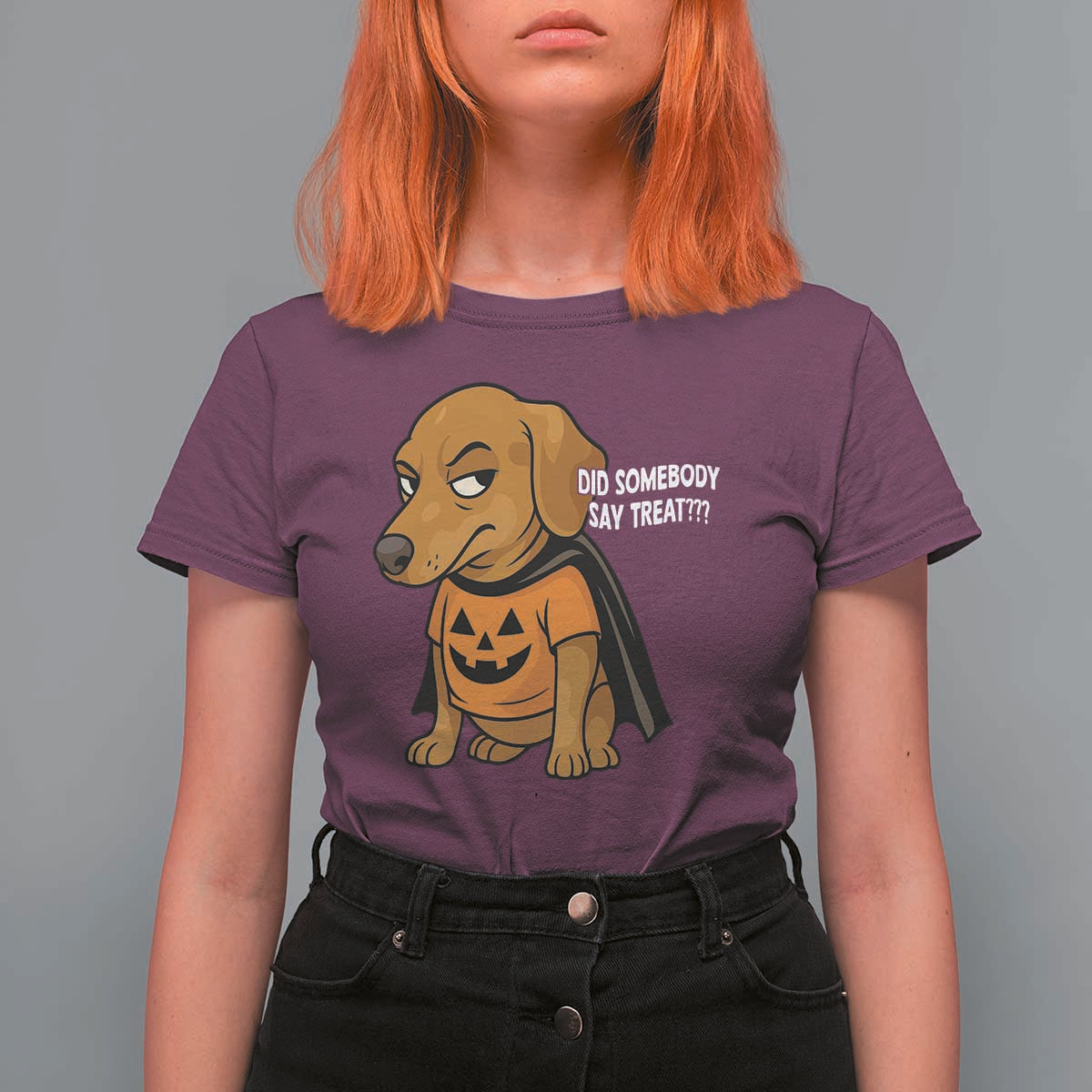 Halloween Dachshund Dog T Shirt For Women Did Somebody Say Treat Meme - Wonder Print Shop