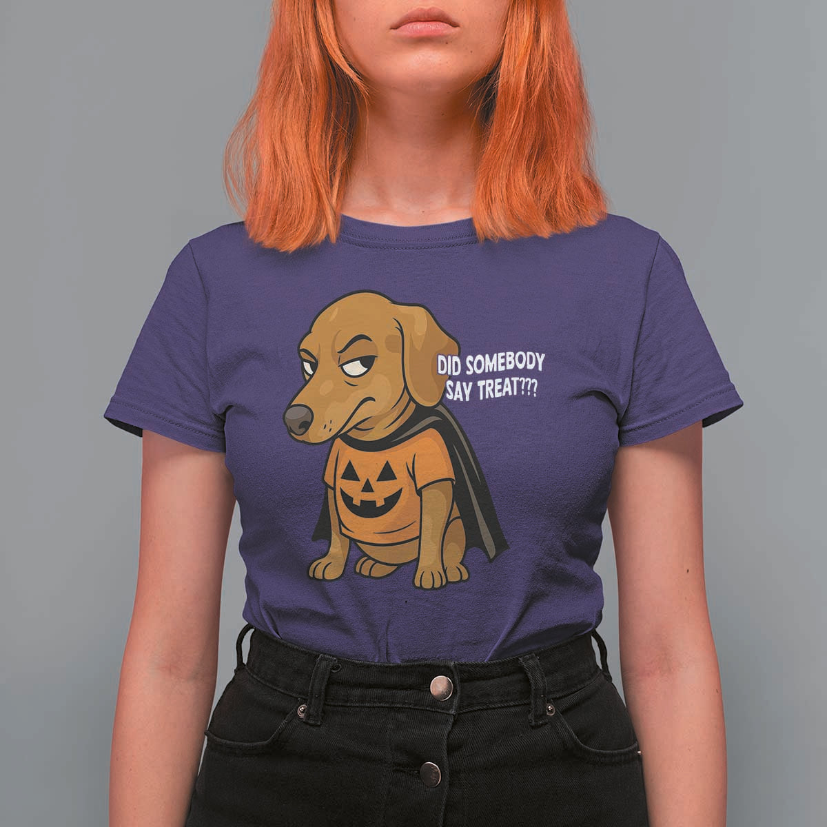 Halloween Dachshund Dog T Shirt For Women Did Somebody Say Treat Meme - Wonder Print Shop