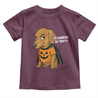 Halloween Dachshund Dog Toddler T Shirt Did Somebody Say Treat Meme - Wonder Print Shop