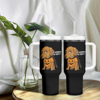Halloween Dachshund Dog Tumbler With Handle Did Somebody Say Treat Meme
