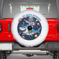 Funny Space Cat Wants Astronaut Spare Tire Cover Sharks Sci fi Fan Universe - Wonder Print Shop