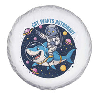 Funny Space Cat Wants Astronaut Spare Tire Cover Sharks Sci fi Fan Universe - Wonder Print Shop