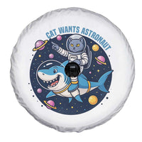 Funny Space Cat Wants Astronaut Spare Tire Cover Sharks Sci fi Fan Universe - Wonder Print Shop