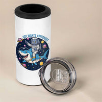 Funny Space Cat Wants Astronaut 4 in 1 Can Cooler Tumbler Sharks Sci fi Fan Universe