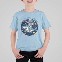 Funny Space Cat Wants Astronaut T Shirt For Kid Sharks Sci fi Fan Universe - Wonder Print Shop