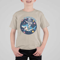 Funny Space Cat Wants Astronaut T Shirt For Kid Sharks Sci fi Fan Universe - Wonder Print Shop