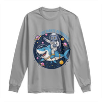 Funny Space Cat Wants Astronaut Long Sleeve Shirt Sharks Sci fi Fan Universe - Wonder Print Shop