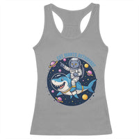 Funny Space Cat Wants Astronaut Racerback Tank Top Sharks Sci fi Fan Universe - Wonder Print Shop