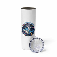 Funny Space Cat Wants Astronaut Skinny Tumbler Sharks Sci fi Fan Universe