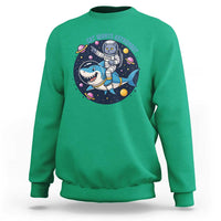 Funny Space Cat Wants Astronaut Sweatshirt Sharks Sci fi Fan Universe - Wonder Print Shop
