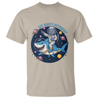 Funny Space Cat Wants Astronaut T Shirt Sharks Sci fi Fan Universe - Wonder Print Shop