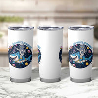 Funny Space Cat Wants Astronaut Tumbler Cup Sharks Sci fi Fan Universe