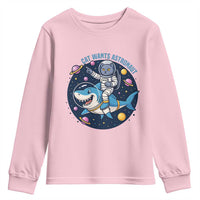 Funny Space Cat Wants Astronaut Youth Sweatshirt Sharks Sci fi Fan Universe - Wonder Print Shop