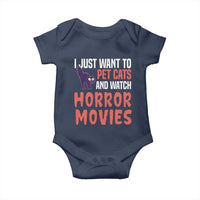 Funny Just Want To Pet Cats And Watch Horror Movies Baby Onesie - Wonder Print Shop