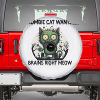 Funny Zombie Cat Wants Brains Right Meow Spare Tire Cover Halloween Zombie Kitten - Wonder Print Shop