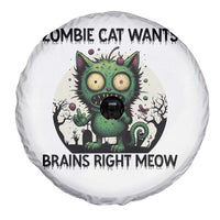 Funny Zombie Cat Wants Brains Right Meow Spare Tire Cover Halloween Zombie Kitten - Wonder Print Shop