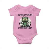 Funny Zombie Cat Wants Brains Right Meow Baby Onesie Halloween Zombie Kitten - Wonder Print Shop