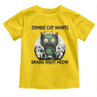 Funny Zombie Cat Wants Brains Right Meow Toddler T Shirt Halloween Zombie Kitten - Wonder Print Shop