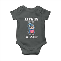 Halloween Kitty Baby Onesie Cute Life Is Better With A Cat - Wonder Print Shop