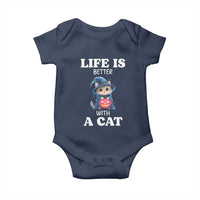 Halloween Kitty Baby Onesie Cute Life Is Better With A Cat - Wonder Print Shop
