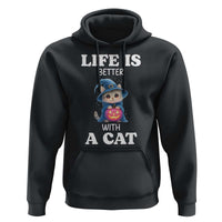 Halloween Kitty Hoodie Cute Life Is Better With A Cat - Wonder Print Shop