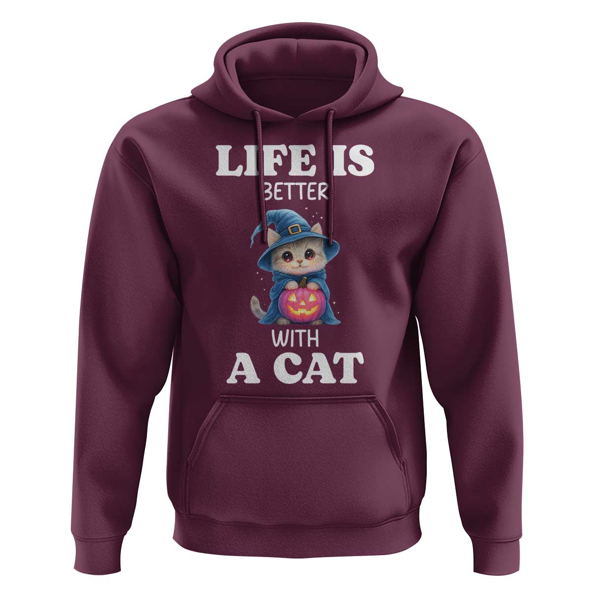 Halloween Kitty Hoodie Cute Life Is Better With A Cat - Wonder Print Shop