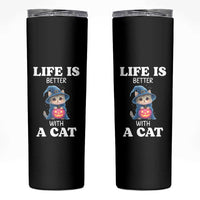 Halloween Kitty Skinny Tumbler Cute Life Is Better With A Cat