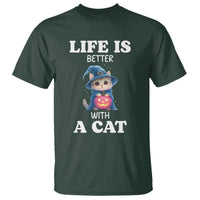 Halloween Kitty T Shirt Cute Life Is Better With A Cat - Wonder Print Shop