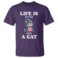 Halloween Kitty T Shirt Cute Life Is Better With A Cat - Wonder Print Shop