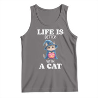 Halloween Kitty Tank Top Cute Life Is Better With A Cat - Wonder Print Shop