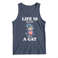 Halloween Kitty Tank Top Cute Life Is Better With A Cat - Wonder Print Shop