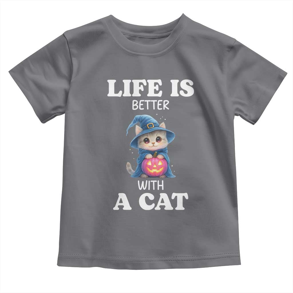 Halloween Kitty Toddler T Shirt Cute Life Is Better With A Cat - Wonder Print Shop