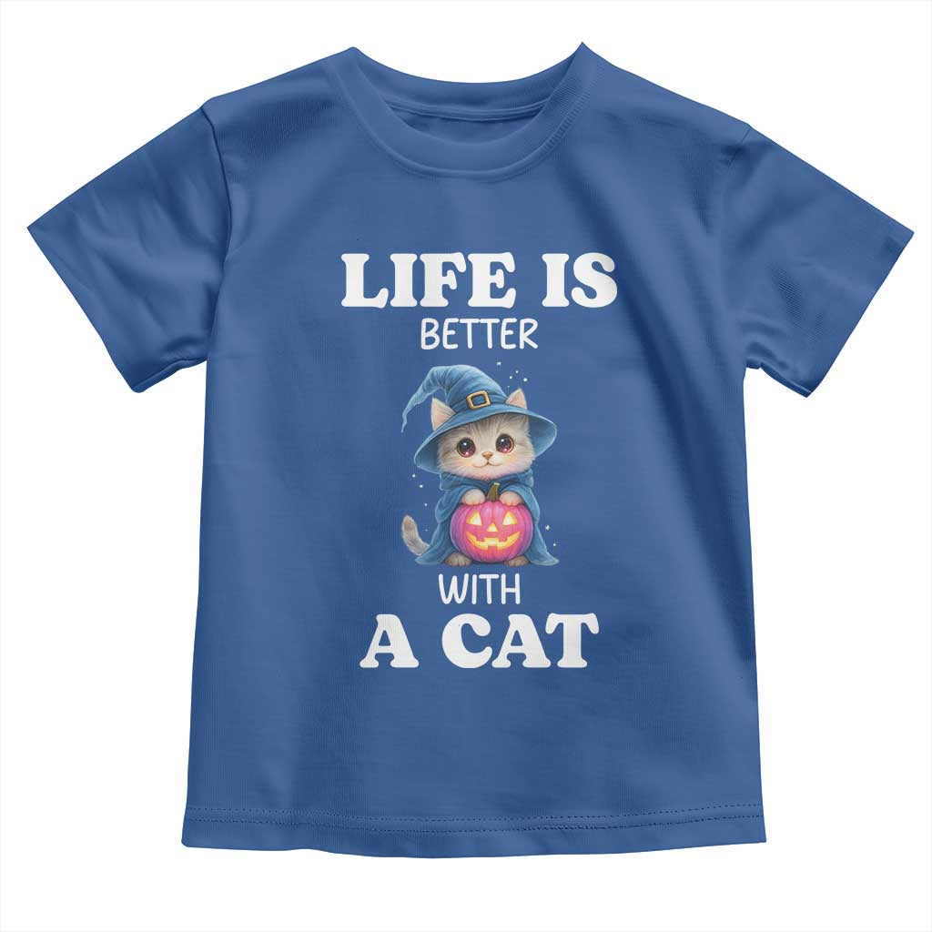 Halloween Kitty Toddler T Shirt Cute Life Is Better With A Cat - Wonder Print Shop