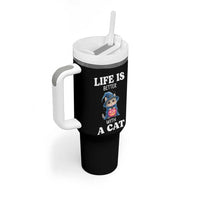 Halloween Kitty Tumbler With Handle Cute Life Is Better With A Cat