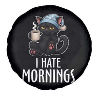 Funny I Hate Mornings Spare Tire Cover Cute Lazy Cat Drink Coffee - Wonder Print Shop
