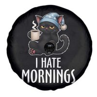 Funny I Hate Mornings Spare Tire Cover Cute Lazy Cat Drink Coffee - Wonder Print Shop