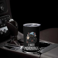Funny I Hate Mornings Tumbler Cup Cute Lazy Cat Drink Coffee