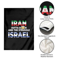 Funny Geopolitical Satire Iran Outta Beer Israel Struggle Garden Flag