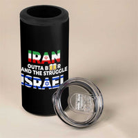 Funny Geopolitical Satire Iran Outta Beer Israel Struggle 4 in 1 Can Cooler Tumbler