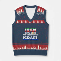Funny Geopolitical Satire Iran Outta Beer Israel Struggle V-Neck Knit Sweater Vest