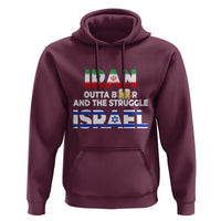 Funny Geopolitical Satire Iran Outta Beer Israel Struggle Hoodie