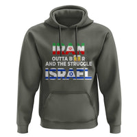 Funny Geopolitical Satire Iran Outta Beer Israel Struggle Hoodie