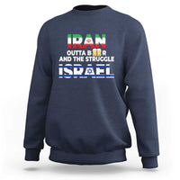 Funny Geopolitical Satire Iran Outta Beer Israel Struggle Sweatshirt