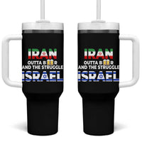 Funny Geopolitical Satire Iran Outta Beer Israel Struggle Tumbler With Handle