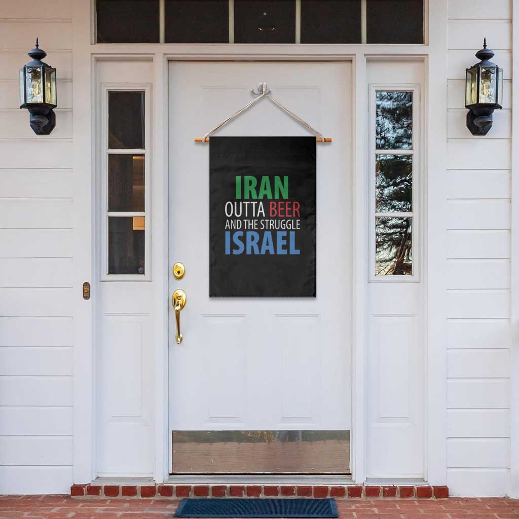 Iran And Israel Political Satire Garden Flag The Great Beer Struggle