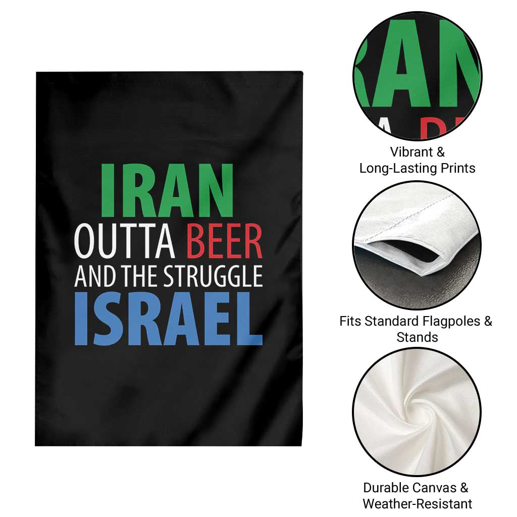 Iran And Israel Political Satire Garden Flag The Great Beer Struggle
